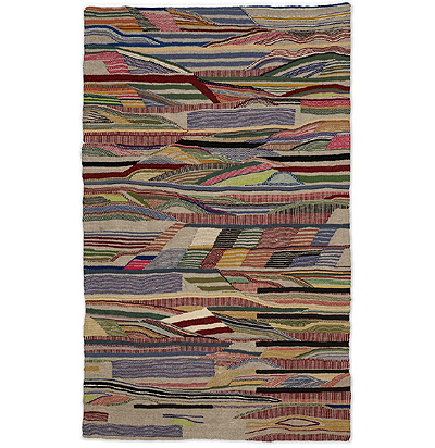 Caracterizada por la ausencia de líneas rectas y la diversidad de colorido de los hilos, 'Tejido' es una de las obras que Teresa Lanceta ha realizado en el marco de su trabajo de investigación de las tradiciones textiles de las tejedoras del Atlas Medio