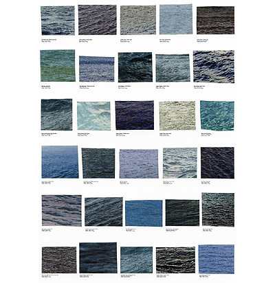 Created from photographs of the sea published in "El País", "Inventario (mares)" [Inventory (seas)] reflects Ignasi Aballí’s interest in taxonomic classification and the application of methodological strategies in the development of his work