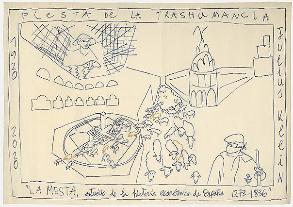 Patricia Esquivias. Fiesta de la trashumancia 2020, 2020. Confeccionado por la Real Fábrica de Tapices. 112 x 160 x 2 cm. Encargo a la autora en 2020. Colección Banco de España.