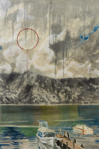 Manuel Chavajay. Sin título, de la serie K’o q’iij ne t’i’lto’ ja juyu’ t’aq’aaj series, 2019. 159,5 x 106,5 cm. Colección Banco de España.