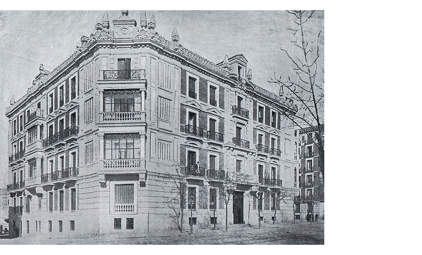 Casa proyectada por Eduardo de Adaro para Bruno Zaldo en la calle Alfonso XII de Madrid. Arquitectura y construcción, marzo de 1906. Biblioteca Nacional de España