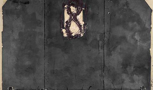 Antoni Tàpies: forme de 8 sur gris noir