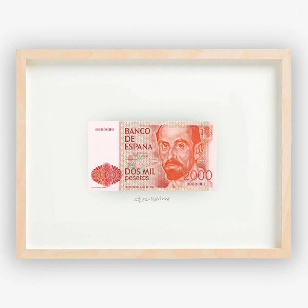 José María Cruz Novillo. Billete de 2.000 pesetas, con retrato de Juan Ramón Jiménez. Fuente imagen: Web de Cruz más cruz. Diseño y arquitectura