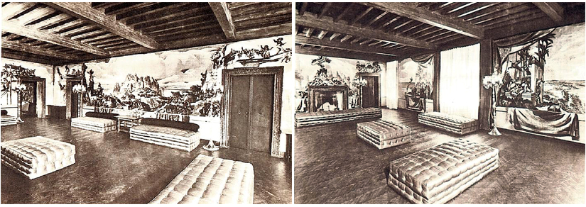 Imágenes del Palacio del Palacio Mdivani con los lienzos de osé María Sert 