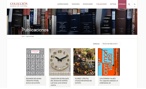"Publicaciones", una sección de nuestra web con información de los catálogos y libros editados por la Colección Banco de España