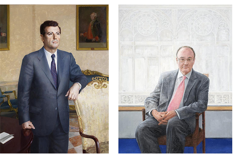 Isabel Quintanilla: Retrato de José Ramón Álvarez-Rendueles (1985) |Carmen Laffón: Retrato de Luis María Linde (2020)