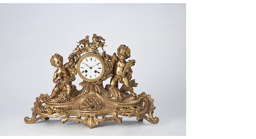 Reloj de sobremesa. Alegor&iacute;a del verano y del oto&ntilde;o. c. 1875. Colecci&oacute;n Banco de Espa&ntilde;a