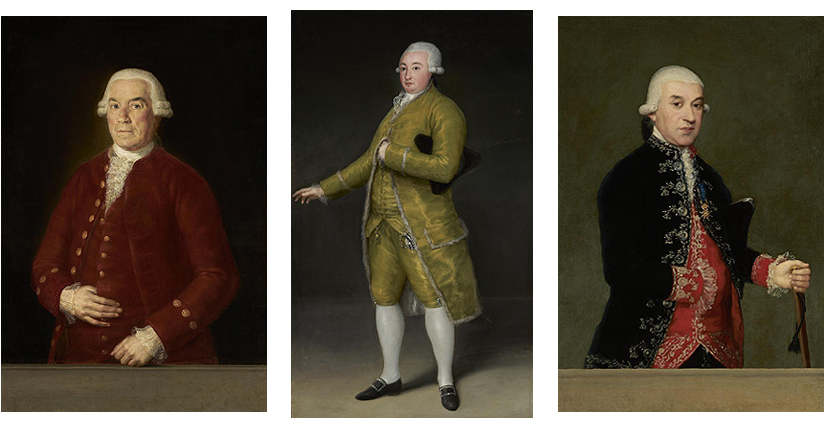 Francisco de Goya y Lucientes: retratos de José de Toro-Zambrano y Ureta (1785), Francisco Cabarrús y Lalanne (c. 1787) y Francisco Javier Larumbe y Rodríguez (1787)