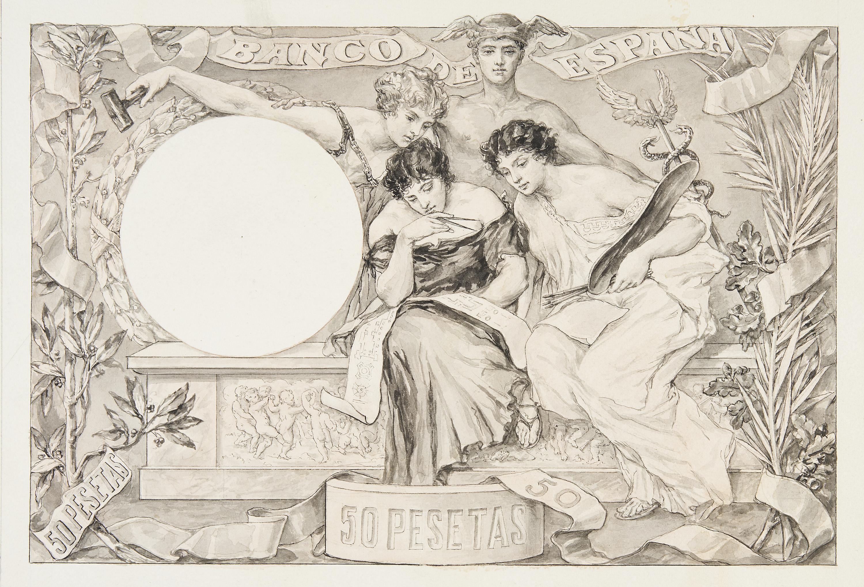 El comercio, protector de las Bellas Artes [Commerce, Protector of the Fine Arts]