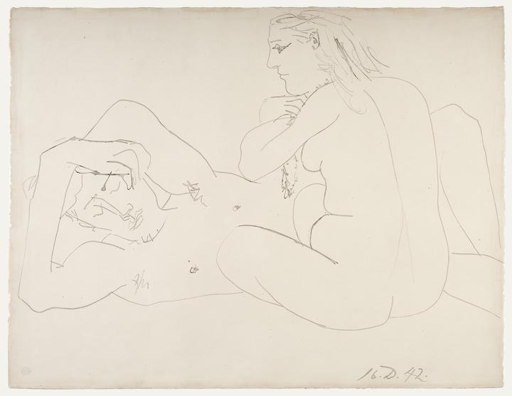 Homme couché et femme assise [Sleeping Man and Sitting Woman]