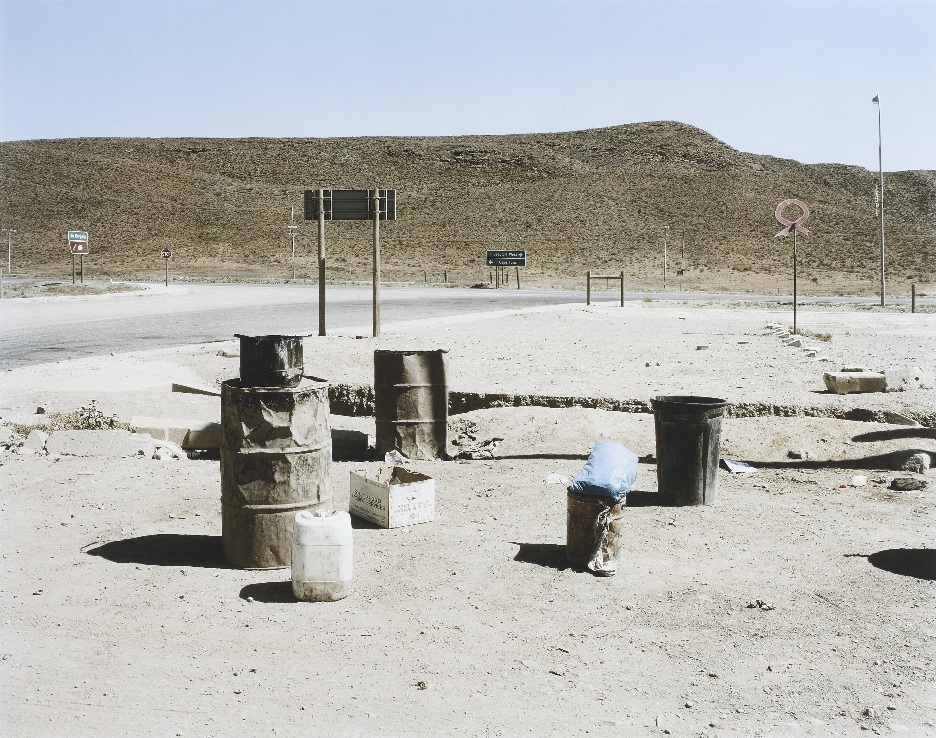 Entrance to Lategan’s truck Inn on the N1 in the time of Aids, Laingsburg, Western Cape. 14 November 2004