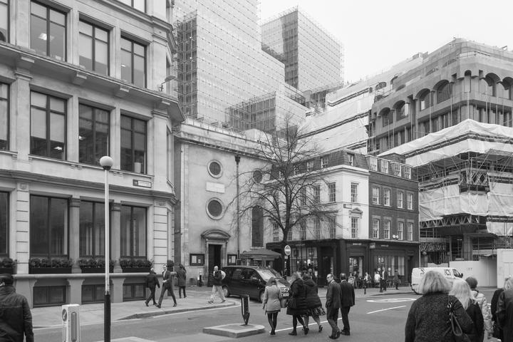 31-35 Fenchurch St (Plantation Place, Arup Group, 2004) seen from East Cheap with Rood Lane