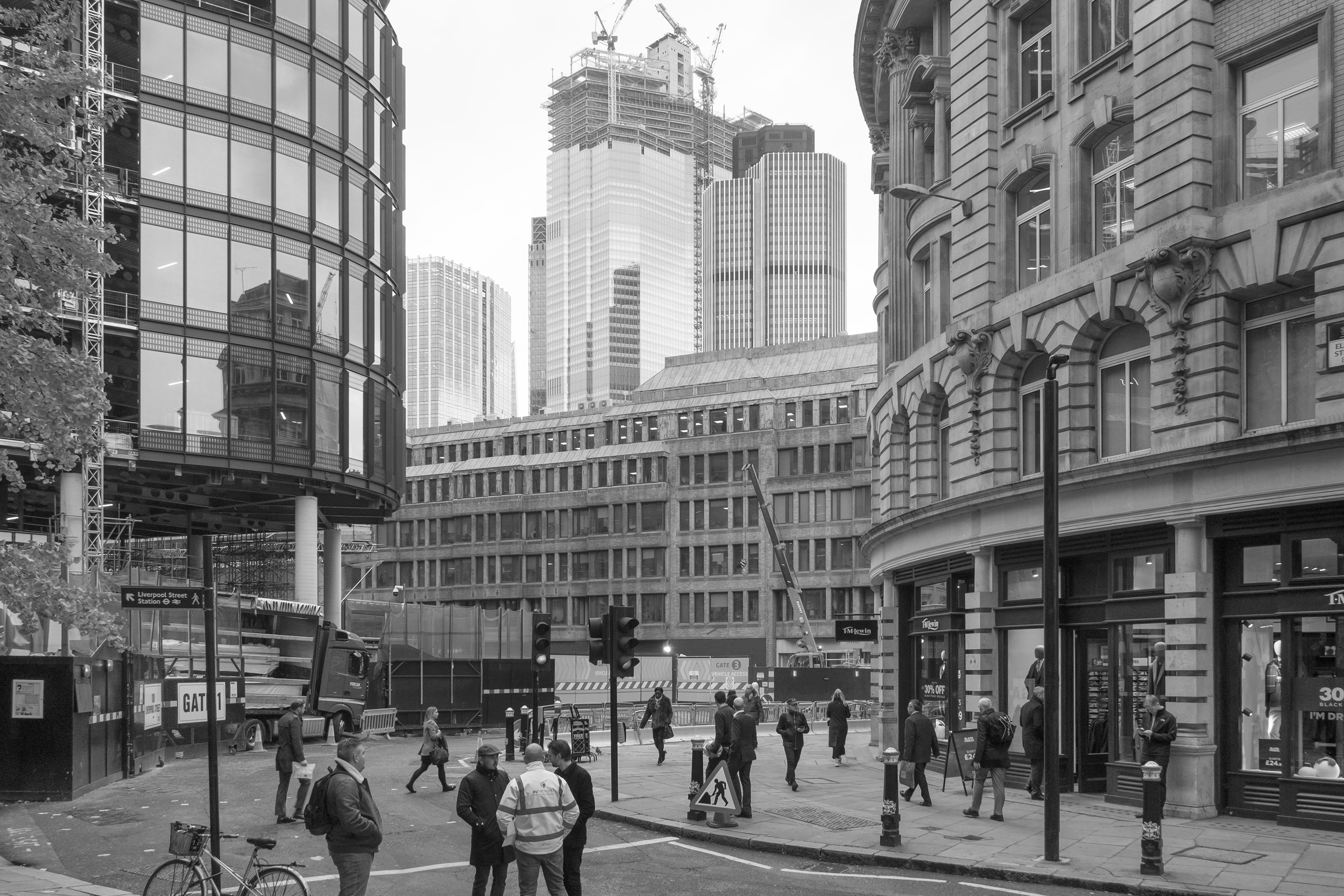 A view from Eldon with Broad St.