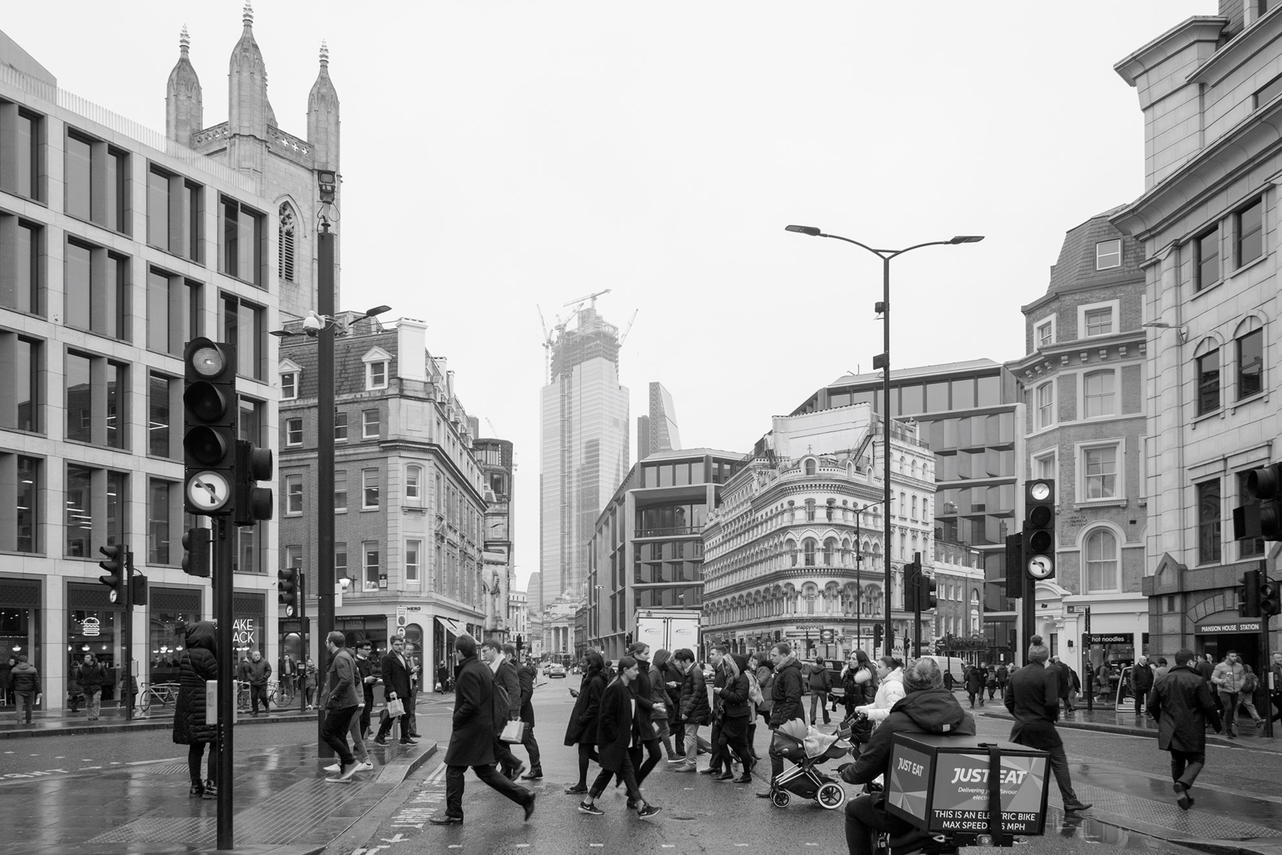 A view of Queen Victoria St with Cannon St.