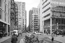 Ropemaker St. with Moorgate and Finsbury Pavement from South Pl.
