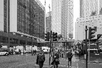 110 Bishopsgate (Heron Tower, KPF Kohn Pedersen Fox, 2011) and a section of the Bishopsgate Pedway from Tower 42 to Broad St House seen from Wormwood St. with Old Broad St.