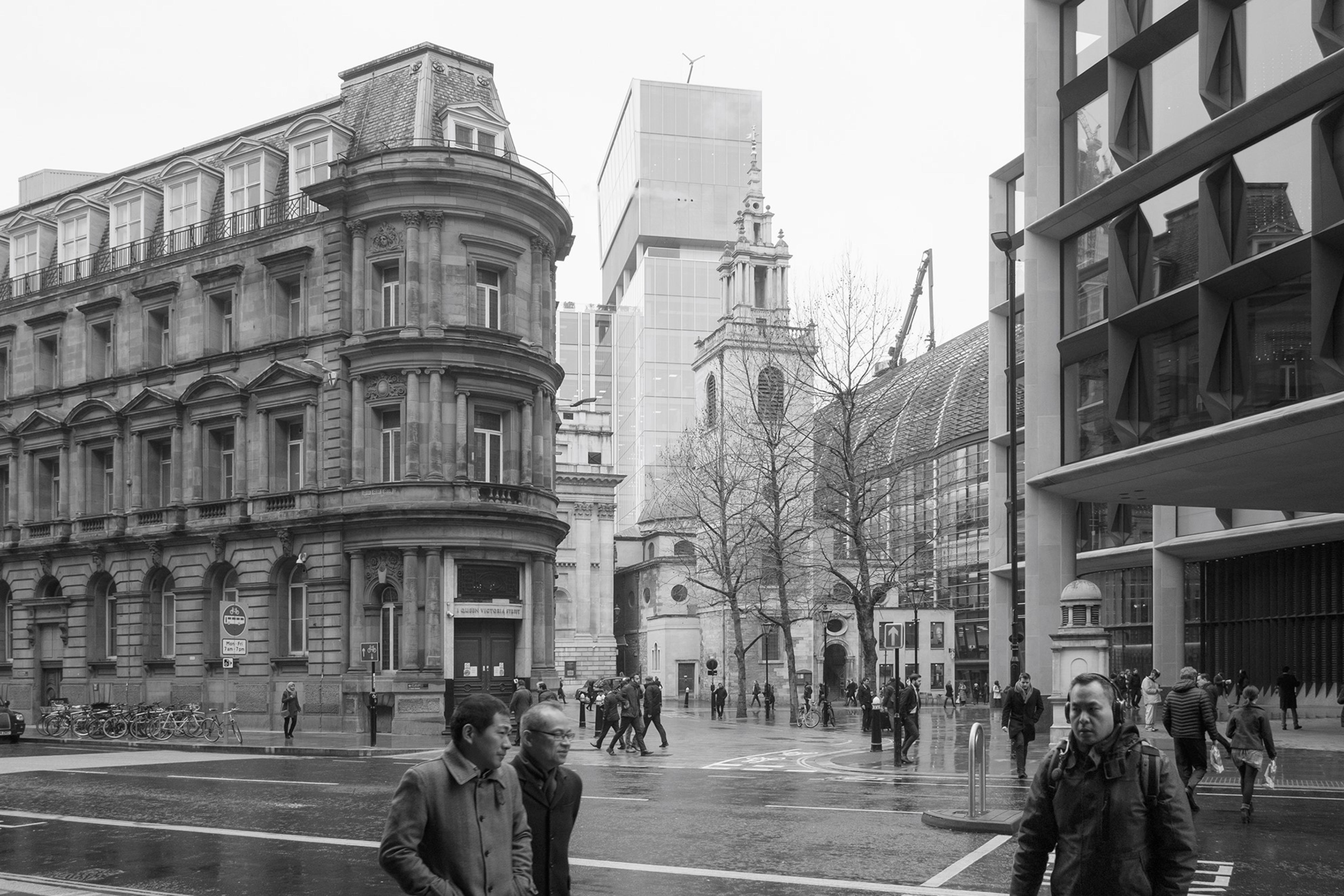 Walbrook with Bucklersbury seen from Queen Victoria St.