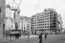 Works of the Bank Station capacity upgrade (completion expected 2021) seen from Cannon St.
