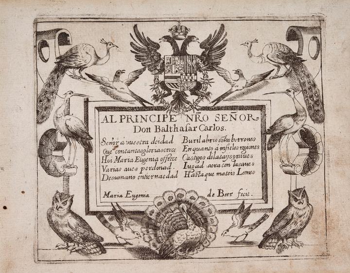 Notebook of Birds for Prince Balthasar Charles. MARÍA EUGENIA DE BEER