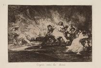 Escapan entre las llamas [They escape through the flames]
