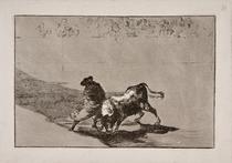 El diestrísimo estudiante de Falces, embozado burla al toro con sus quiebros [The Very Skillful Student of Falces, Wrapped in His Cape, Tricks the Bull with the Play of His Body]