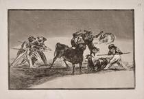 Palenque de los moros hecho con burros para defenderse del toro embolado [The Moors Use Donkeys as a Barrier to Defend Themselves against the Bull Whose Horns have been Tipped with Balls]