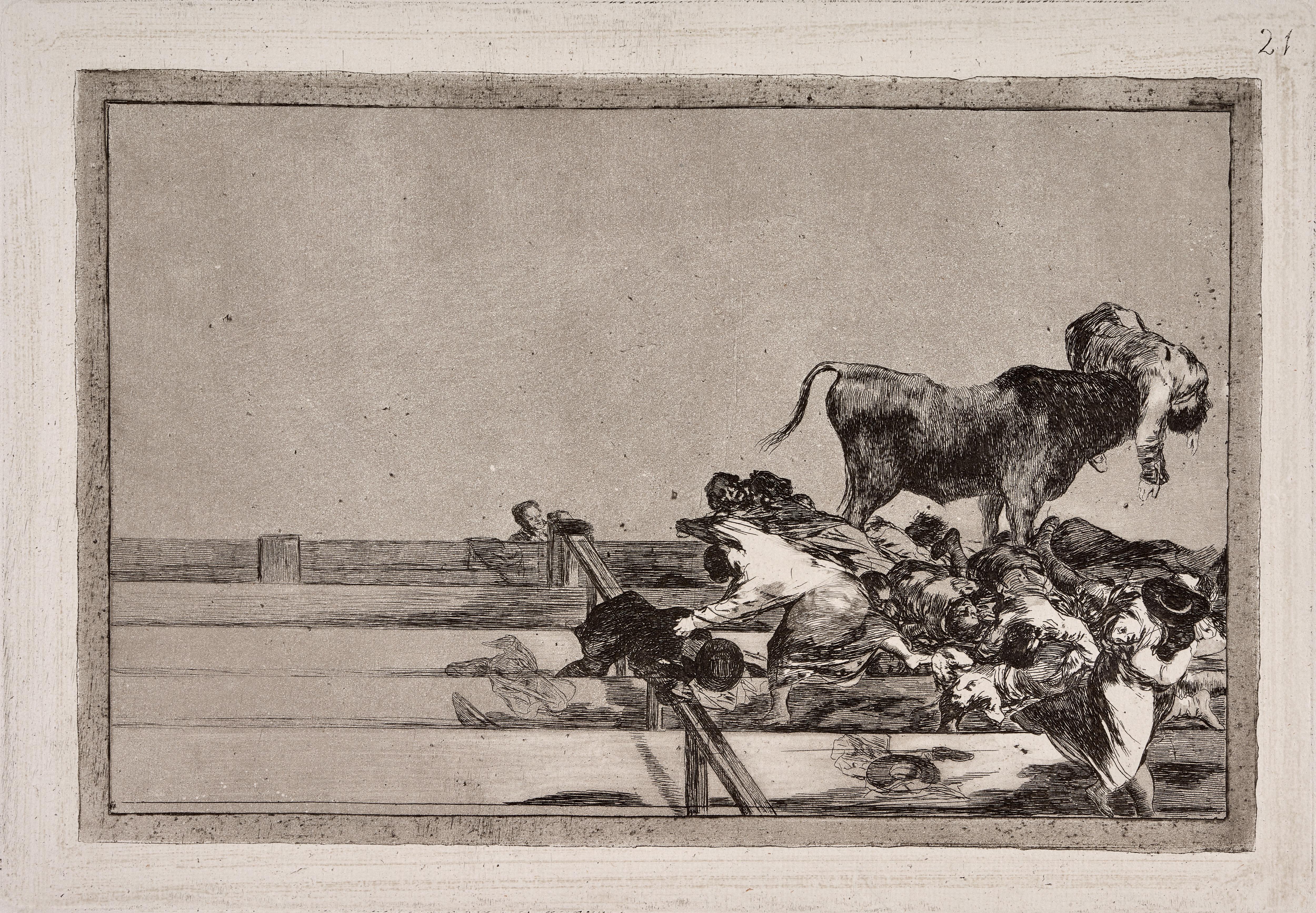 Desgracias acaecidas en el tendido de la plaza de Madrid, y muerte del alcalde de Torrejón [Dreadful events in the Front Rows of the Ring at Madrid and Death of the Mayor of Torrejon]