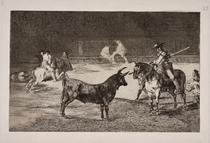 El célebre Fernando del Toro, barilarguero, obligando á la fiera con su garrocha [The celebrated Picador, Fernando del Toro, Draws the Fierce Beast on with His Pique]