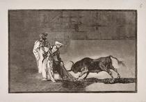 Los moros hacen otro capeo en plaza con su albornoz [The Moors Make a Different Play in the Ring Calling the Bull with Their Burnous]