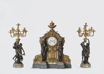Reloj de sobremesa con guarnición [Mantel Clock and Garniture]